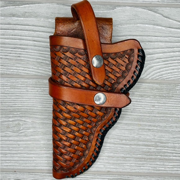 Rohn stearns custom tooled leather holster clip quick release tactical accessory